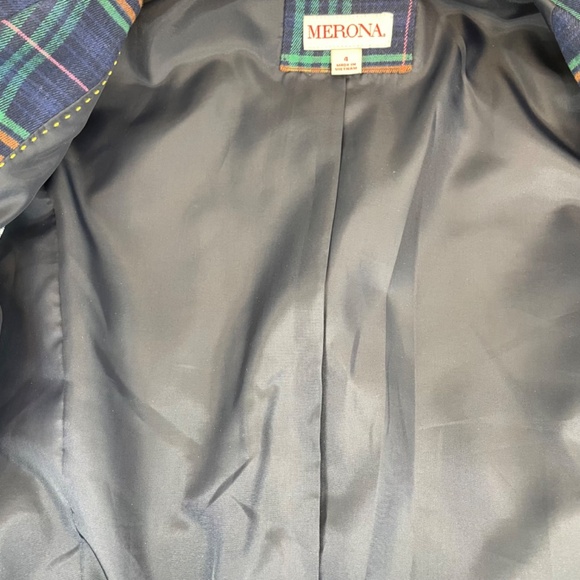 Merona Blazer Plaid Blue Green Women’s Size 4 – Like New - Picture 6 of 14